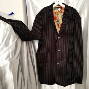 Vintage Smash double pinstripe floral lined 5 pocket Blazer XL